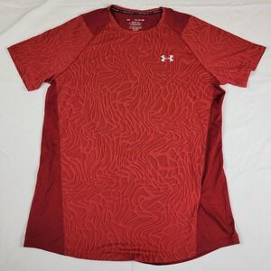 Under Armour Mens MK1 Tee Red HeatGear Fitted Jacquard Shirt XL 1351562-615 NWT